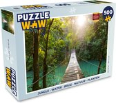 Puzzel Jungle - Water - Brug - Natuur - Planten - Legpuzzel - Puzzel 500 stukjes