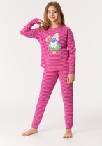 Woody pyjama meisjes - fuchsia-wit gestreept - schaap - 222-1-PZG-Z/926 - maat 152