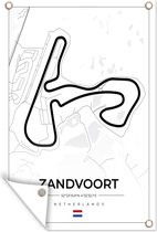 Muurdecoratie Formule 1 - Circuit Zandvoort - Racebaan - Nederland - Circuit - Wit - 120x180 cm - Tuinposter - Tuindoek - Buitenposter
