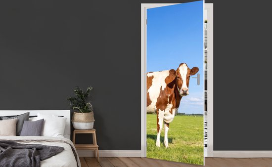 Sticker de porte Vaches - Ferme - Herbe - Nature - Animaux - 75x205 cm - Poster de porte
