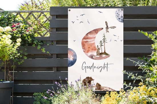 Affiche jardin - Toile jardin - Posters de jardin extérieur - Citations - Bonne nuit - Dictons - Enfants - Garçons - Filles - Enfant - 80x120 cm - Jardin