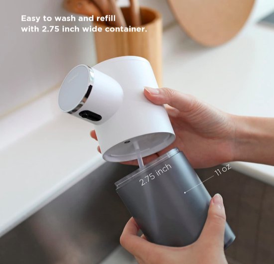 Timberblue - Automatische Zeepdispenser - 320ml - wit - Sensor - Keuken - Badkamer - Toilet - Hygiënisch - Desinfectie Dispenser - No Touch Zeep Pomp - Handsfree Zeeppomp Elektrisch