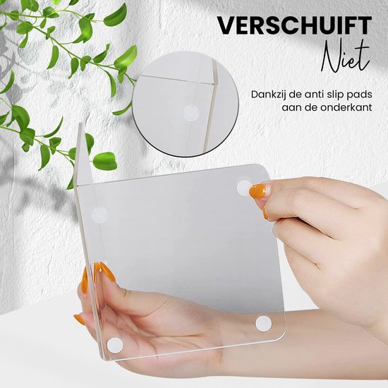 Ruhhy Set van Doorzichtige Boekensteunen - Plexiglas - Transparant - 18