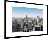 Fotolijst incl. Poster - Mooie uitzicht over Manhatten en de Empire State Building - 120x80 cm - Posterlijst