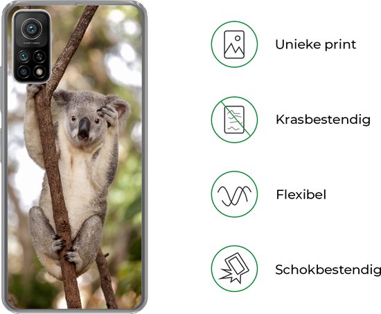 Convient pour coque Xiaomi Mi 10T 5G - Koala - Branches - Animal - Enfants - Garçons - Meiden - Coque de téléphone en Siliconen