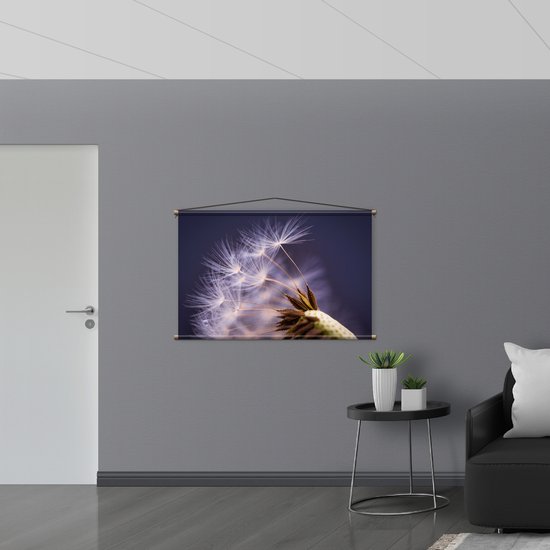 WallClassics - Affiche Textile - Pissenlit sur Fond Violet - 120x80 cm Photo sur Textile