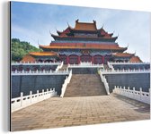 Wanddecoratie Metaal - Aluminium Schilderij Industrieel - Vooraanzicht de Verboden Stad in China - 60x40 cm - Dibond - Foto op aluminium - Industriële muurdecoratie - Voor de woonkamer/slaapkamer