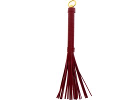 Luxe Zweep - Voor BDSM, SM en Bondage - Flogger - Gemaakt van PU-Leer en Nikkelvrij Metaal - SM Zweepje - Sex Whip - Rood / Goud