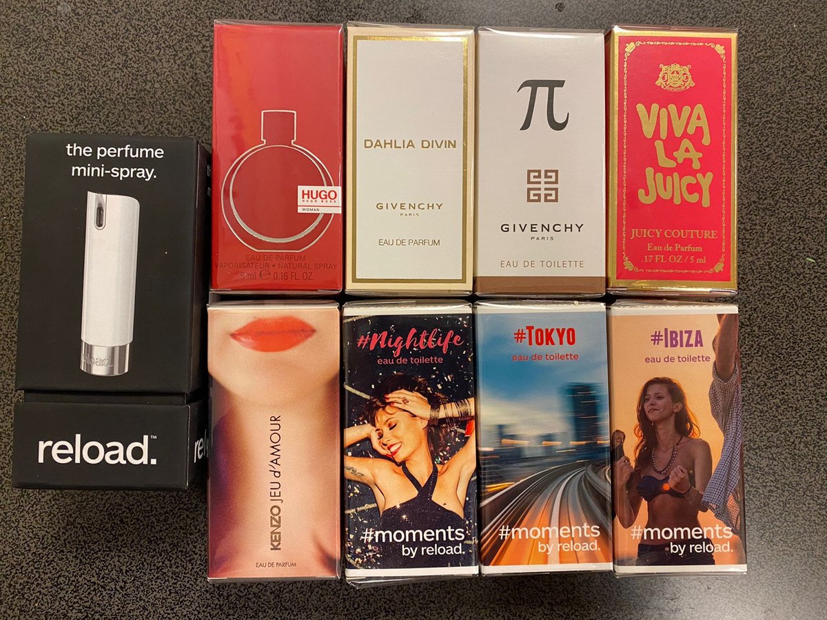 Reload set van 8 parfums + dispenser hugo boss en meer | bol.com