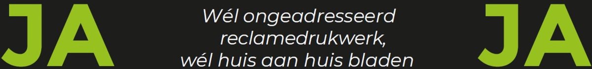 Brievenbussticker transparant Ja/Ja - witte letters - Geschikt voor een donkerkleurige achtergrond.