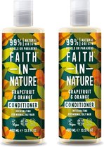 FAITH IN NATURE - Après-shampooing Pamplemousse & Orange - Lot de 2