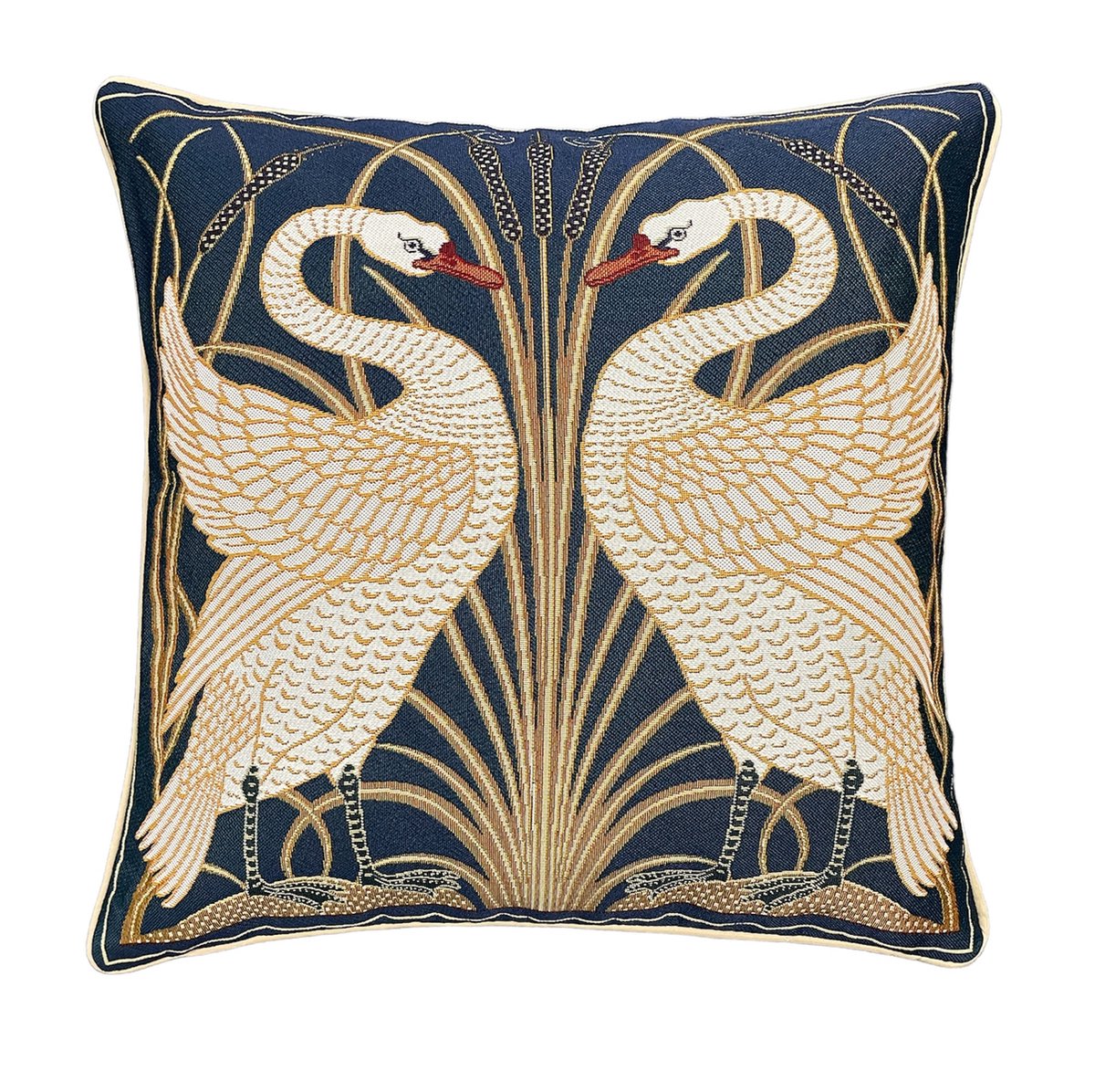 Signare Kussenhoes - Gobelinstof - Swan - Zwanen - Blauw - Walter Crane