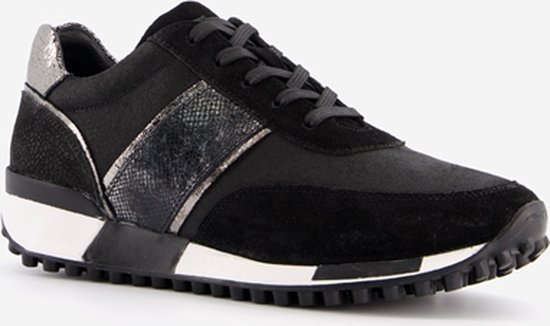 Harper leren dames sneakers - Zwart - Maat 41 - Echt leer | bol.com