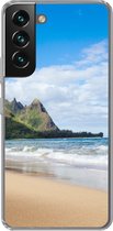 Geschikt voor Samsung Galaxy S22 hoesje - Strand - Tropisch - Hawaii - Siliconen Telefoonhoesje