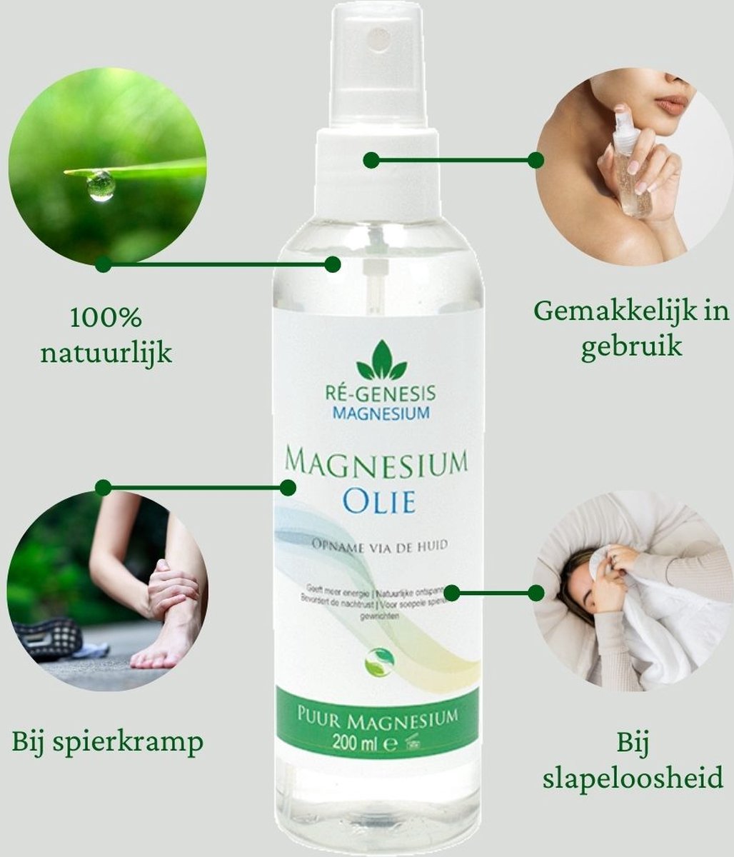 Magnesiumolie 500 ml navulfles en 200 ml spray van Ré-genesis -  Magnesiumspray... | bol.com