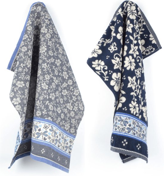 Maison d' Hermine Lot de 3 torchons de cuisine 100 % coton réutilisables absorbants avec boucle Maison d' Hermine Lot de 3 torchons de cuisine 100 % coton réutilisables absorbants avec boucle