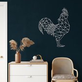 Wanddecoratie | Haan / Rooster | Metal - Wall Art | Muurdecoratie | Woonkamer | Buiten Decor |Zilver| 47x60cm