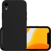 Hoes Geschikt voor iPhone XR Hoesje Cover Siliconen Back Case Hoes - Zwart
