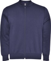 Denim Blauwe jas van geborstelde fleece en opstaande kraag model Elbrus merk Roly maat Xl