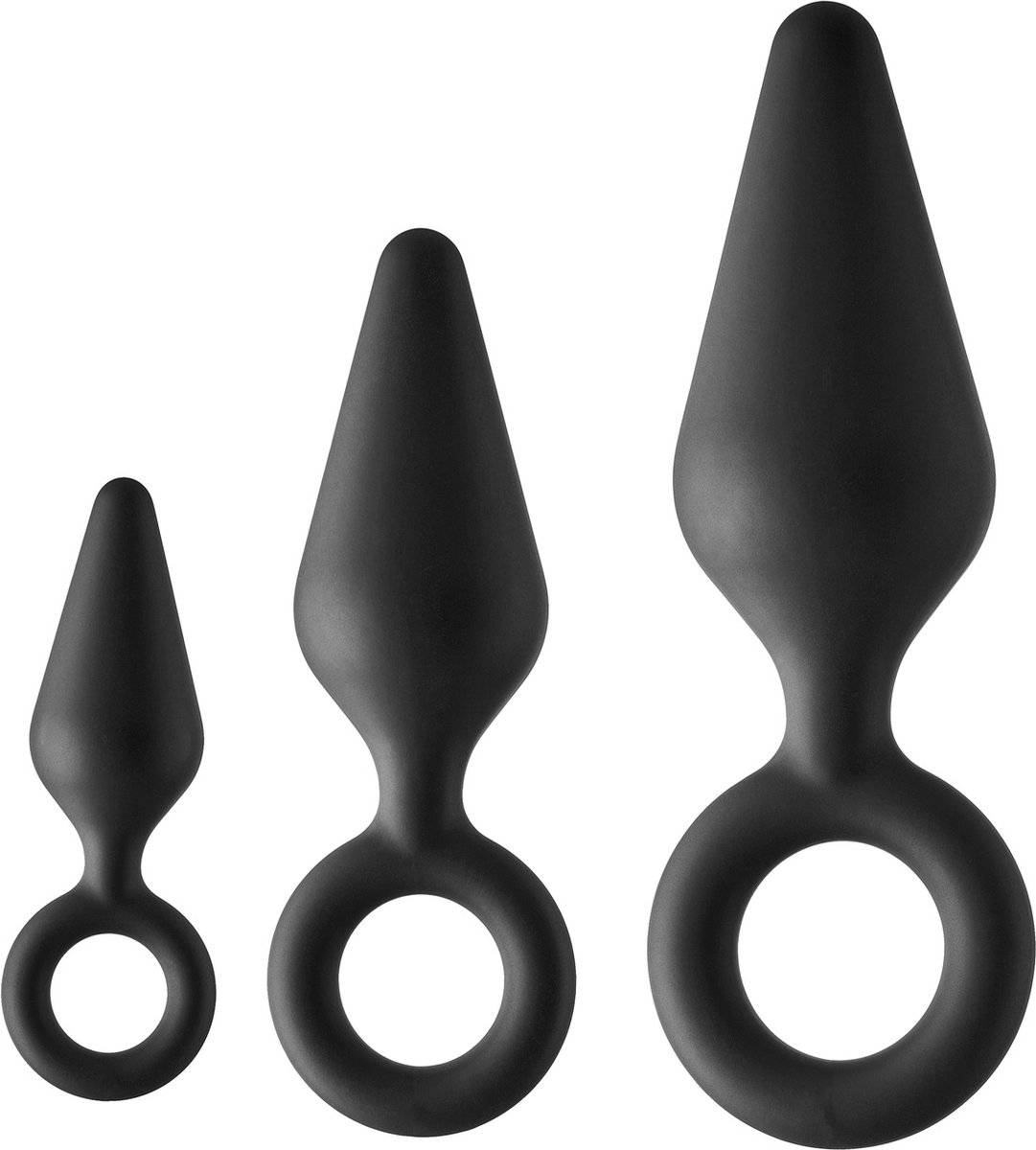 Goedkoopste Dream Toys - Dreamtoys - Set van 3 anaalpluggen met ring - Zwart