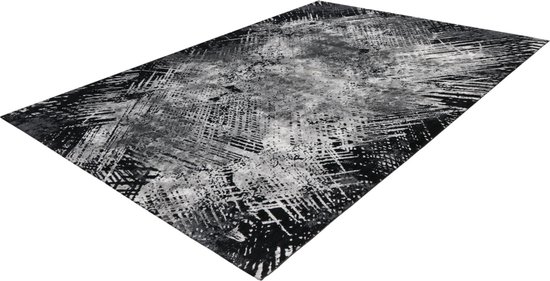 Pierre Cardin Pablo - Vintage - Super zacht - Shinny - 3D - Vloerkleed – hotel sjiek - design tapijt fraai – Karpet - 160x230- Grijs zilver zwart