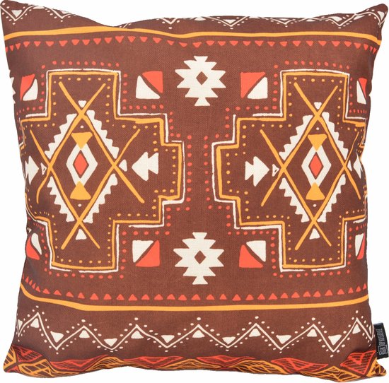 Indian Style Brown Kussenhoes | Katoen/Linnen | 45 x 45 cm