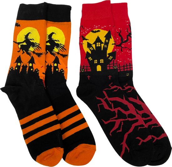 Winkrs - 2 paar sokken - Halloween sokken - Sokken voor mannen en vrouwen - Maat 39/43