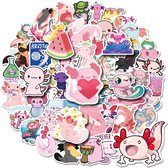 Winkrs - Stickers - Axolotl - Dieren - Anime - Cartoon - Waterdicht - 50 stuks