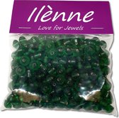 Ilènne - Perles de verre vert foncé - ovale plat - 9 x 6 mm - 125 grammes - perles hobby adultes