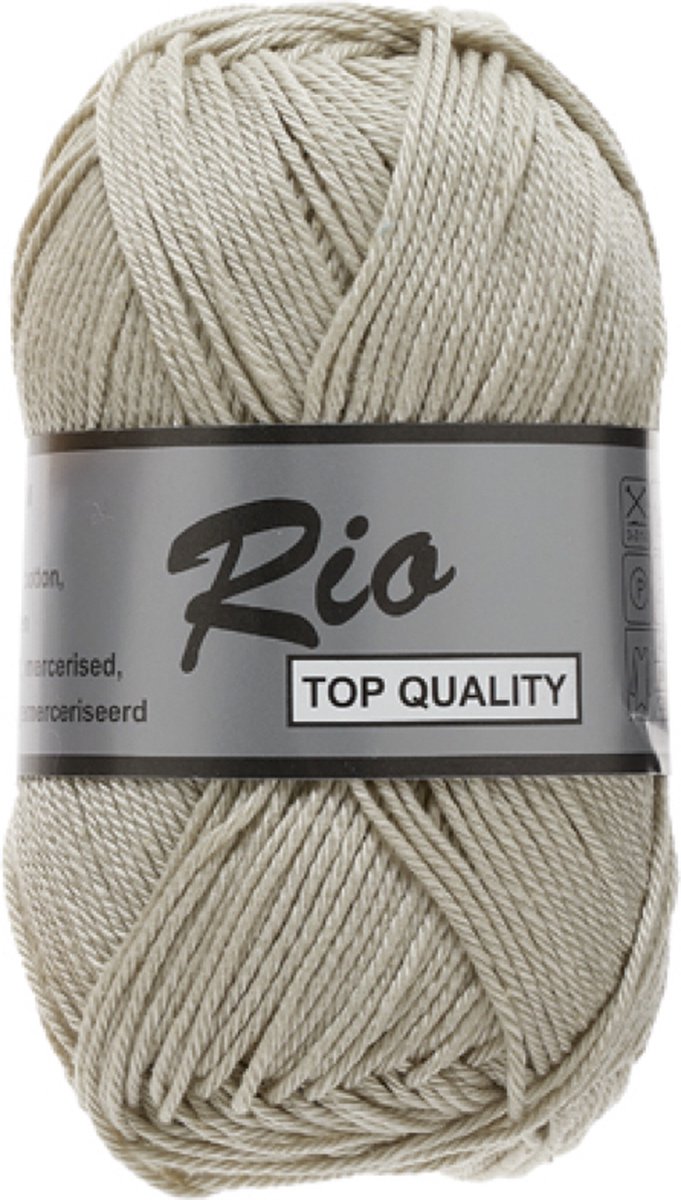 Lammy Yarns Rio Katoen garen - Kiezel (792) - 1 bol van 50 gram - pendikte 3 - 3,5 mm.