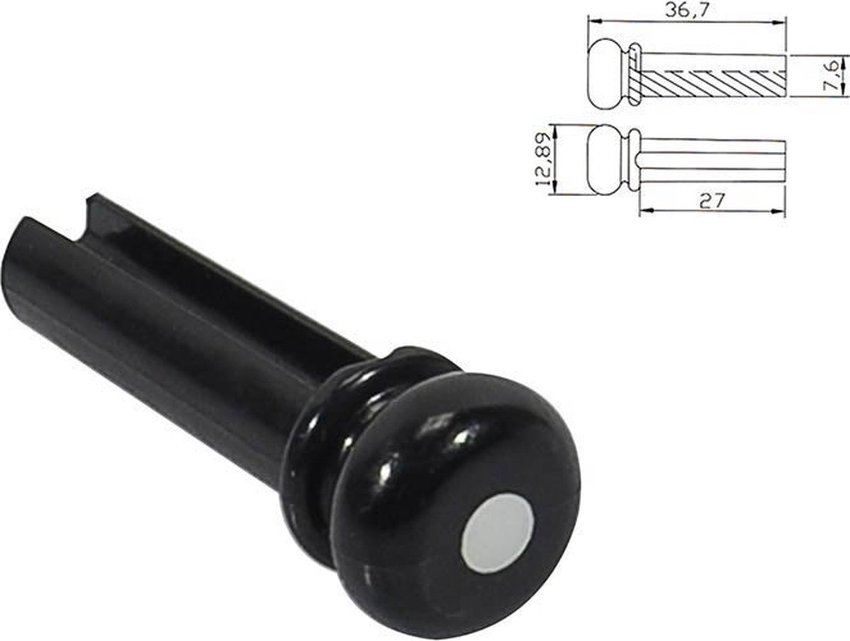 Boston 2110 Bass Brugpins - 6-Pack Zwart met Witte Stip