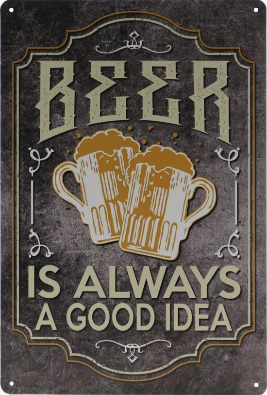 Wandbord Bier Goed Idee Beer Retro Wanddecoratie Reclame Bord Restaurant 7595