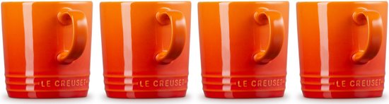 4x Le Creuset mok 0,35 L - oranje-rood