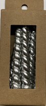 Kerstboomkaarsjes zilver Swirl 8 stuks Ø1,2x10cm merk Decoris