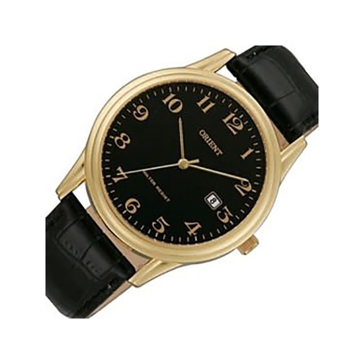 Orient heren horloge - datum - 3ATM - leren armband FUNA1002B0