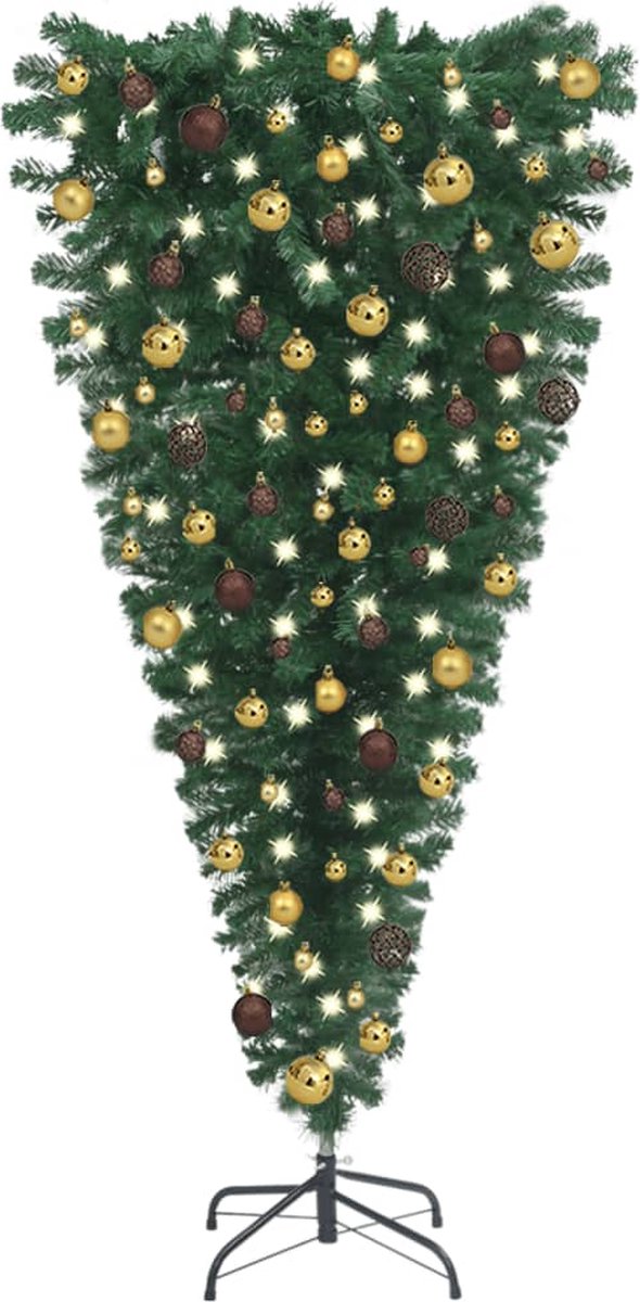 Prolenta Premium - Kunstkerstboom omgekeerd met LED's en kerstballen 240 cm