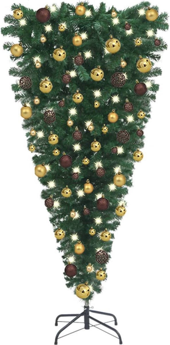 Prolenta Premium - Kunstkerstboom omgekeerd met LED's en kerstballen 150 cm