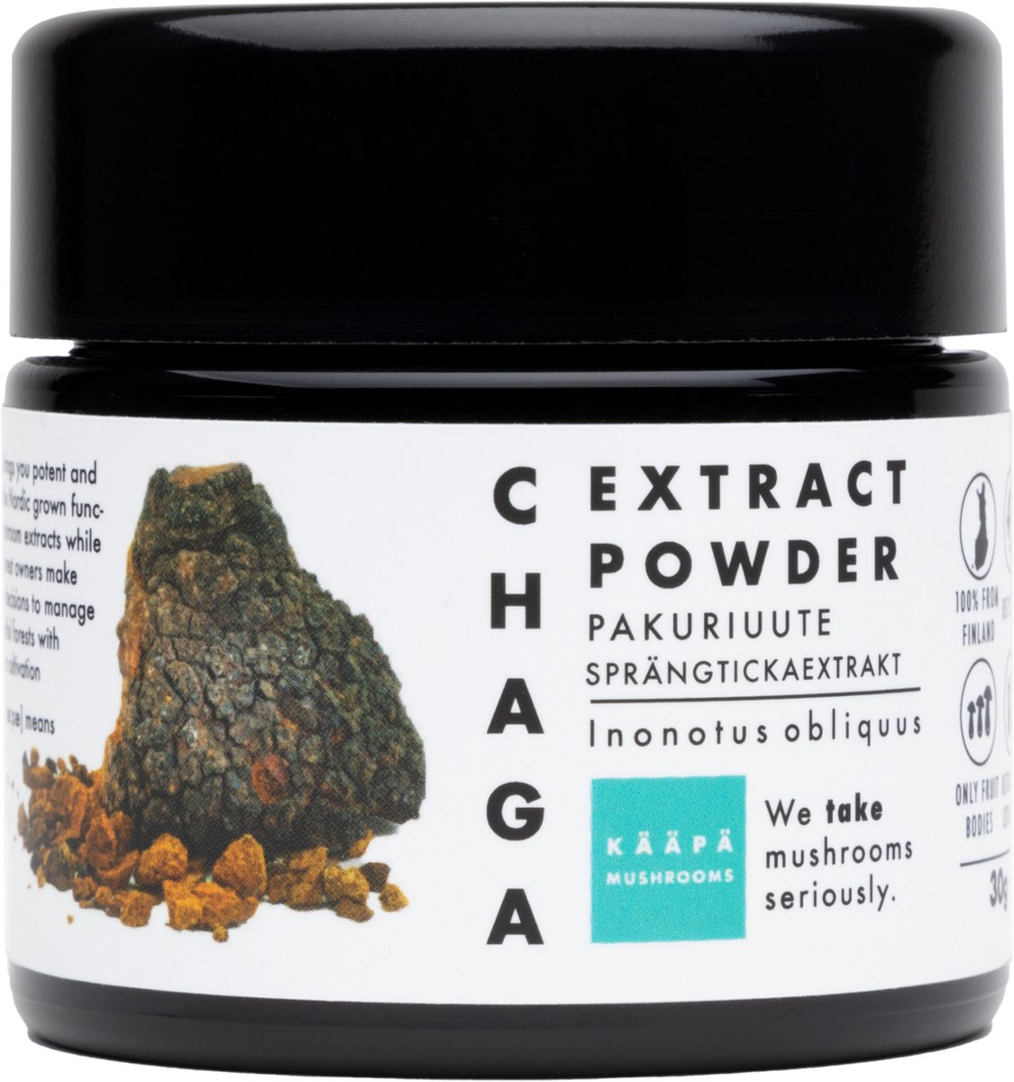 Goedkoopste Chaga Extract Poeder Bio (KÄÄPÄ Mushrooms) 30gr