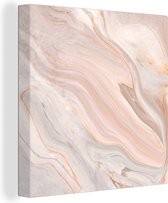 Schilderij Abstract - Marmer - Patronen - Roze - 50x50 cm - Muurdecoratie