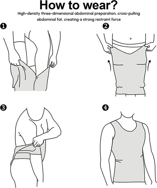 TAFUER - Corrigerend Hemd Mannen - Body Buik Shapewear Shirt - Slim Waist Shaper - Mode - Body Shaper - Mouwloos - Zwart - XXL
