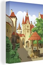 Illustration d'une toile de château de conte de fées 2cm 30x40 cm - petit - Tirage photo sur toile (Décoration murale salon / chambre)