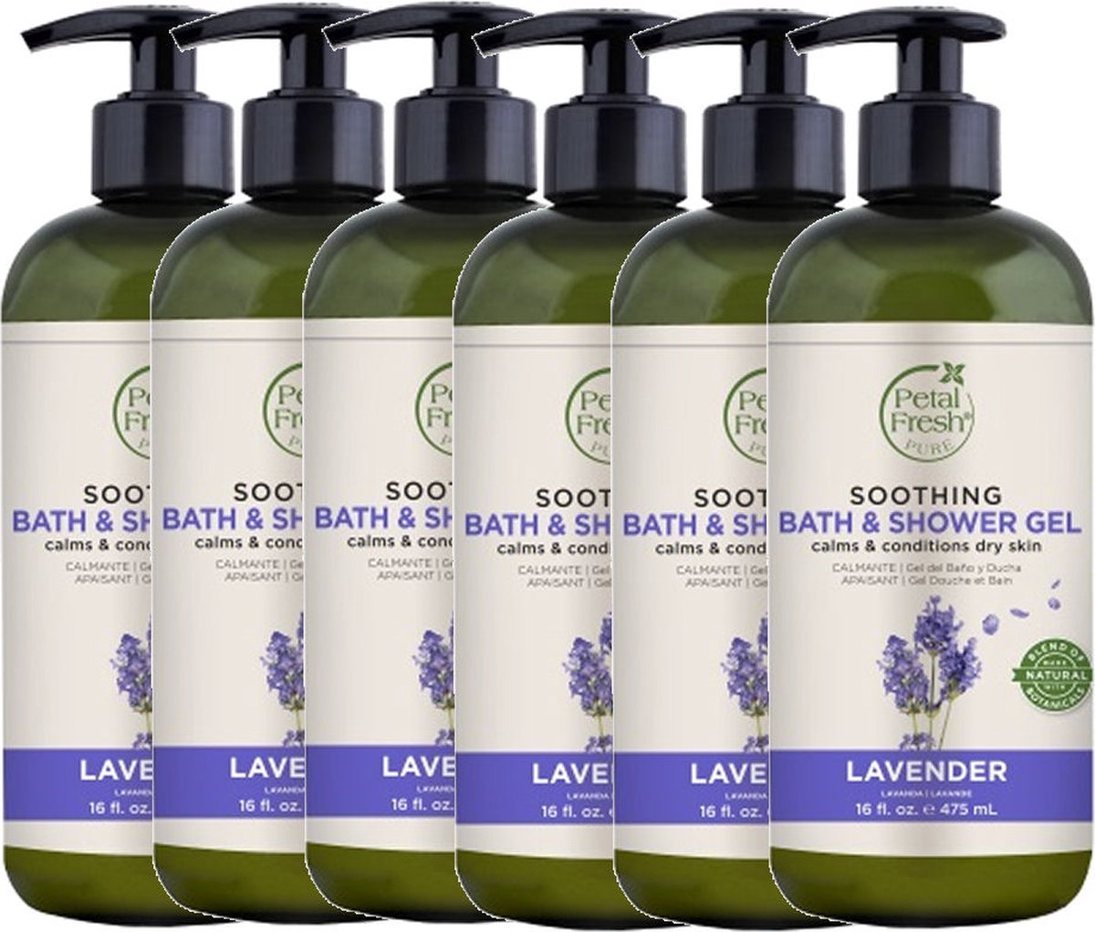 PETAL FRESH - Bath & Shower Gel Lavender - 6 Pak - Voordeelverpakking