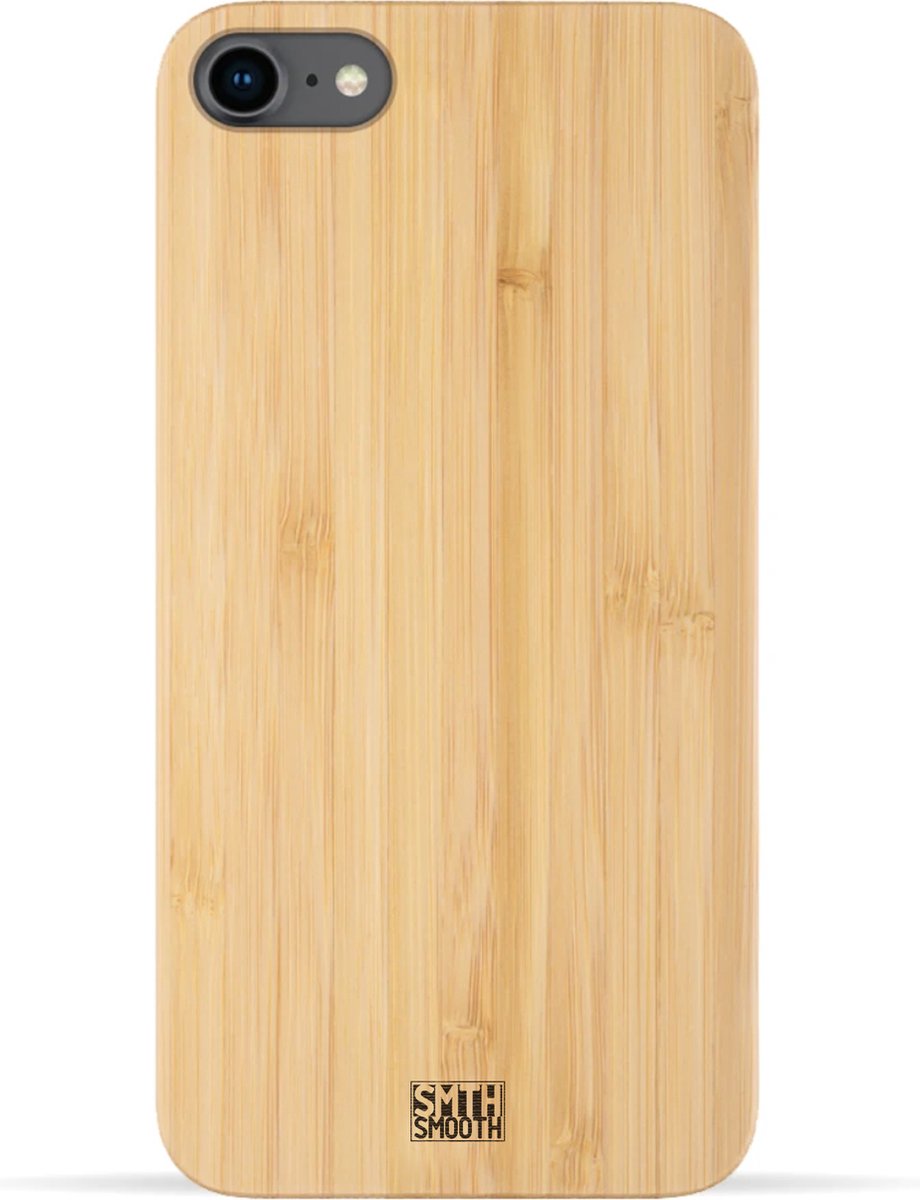 SMOOTH houten iPhone SE 2020/2022 hoesje - BAMBOE - stijlvol en beschermend - gemaakt van echt hout en TPU - ecologisch en duurzaam