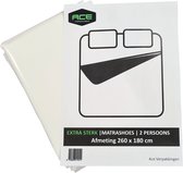 Ace Verpakkingen - Extra Sterke Matrashoes 2 persoons - Verhuishoes - 180 × 260cm - 100mu - Wit - Niet doorschijnend - Ideaal voor verhuizen/opslag