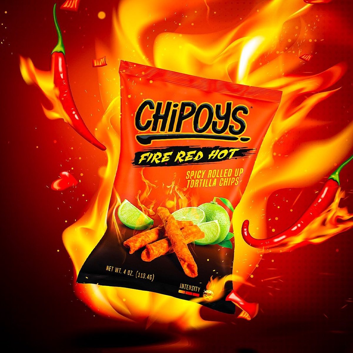Chipoys Fire Red Hot (113 Gram) 1 Stuk Hete Chips Buitenlands