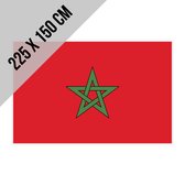 Vlag XL Marokko/ Morocco | Eilm Almaghrib | Marokkaanse vlag | Maroc | 225 x 150 cm | Duurzaam | Met band, koord en lus | Flag | 1 stuk