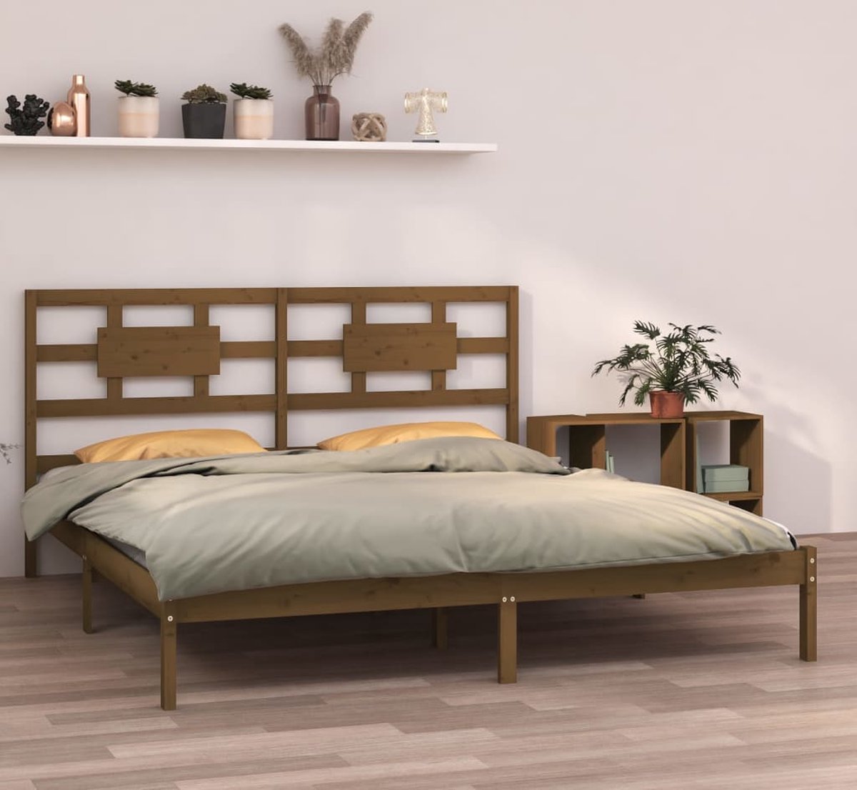 Prolenta Premium - Bedframe massief hout honingbruin 200x200 cm