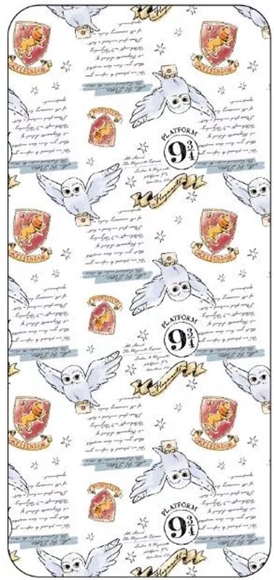 Harry Potter Hoeslaken Hedwig Eenpersoons 90 X 200 Cm - Wit