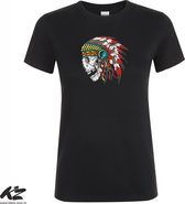 Klere-Zooi - Indian Skull - Dames T-Shirt - XL