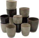 Tasses à café - Gris industriel - tasse à café - couleurs uniques - ensemble de 12 tasses (également disponibles séparément) - 160ML et 340ML - porcelaine - branché et tendance